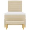 vidaXL Cama Box com colch&atilde;o com cabeceira Creme 90 x 190 cm tecido
