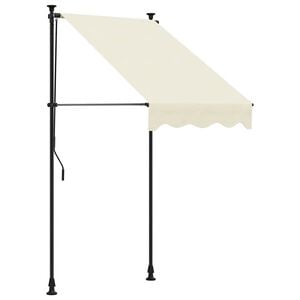 vidaXL Toldo retr&aacute;til 100x150 cm tecido e a&ccedil;o cor creme