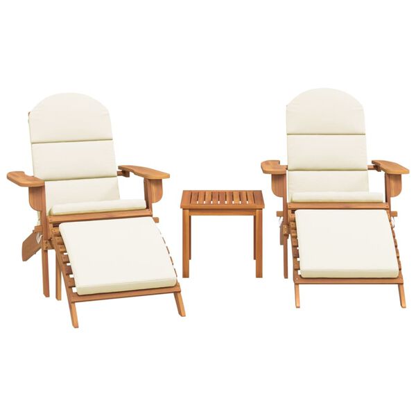 vidaXL 3 pcs conjunto lounge de jardim Adirondack acácia maciça