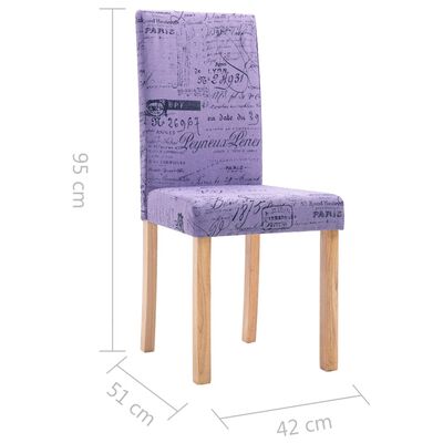 vidaXL Cadeiras de jantar 2 pcs tecido roxo