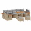vidaXL Conjunto de Sof&aacute; de Jardim 10 unid. Bege vime PE