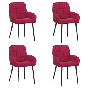 vidaXL Cadeiras de Jantar 4 unid. Veludo Vinho Vermelho