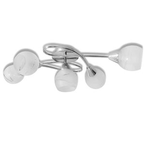 L&acirc;mpada de teto com c&aacute;lices de vidro para 5 bulbos E14