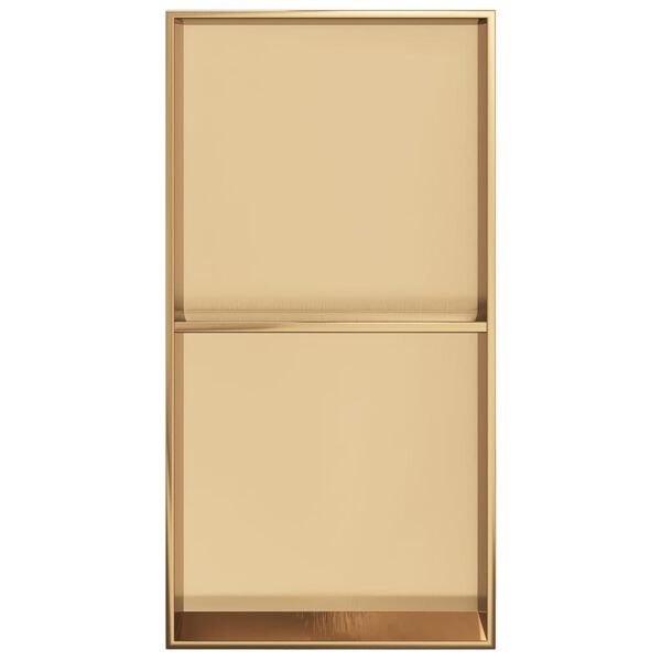 vidaXL Nicho parede p/ duche 32x62x9cm aço inoxidável dourado escovada