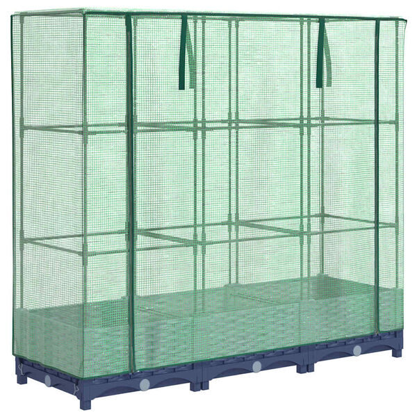 vidaXL Canteiro elevado com cobertura para estufa, estilo rattan, 120x40x123 cm