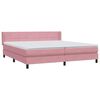 vidaXL Cama com molas/colch&atilde;o 180x210 cm veludo Rosa