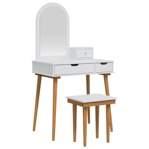 vidaXL Conjunto de Mesa de Vestir FAUSKE 4 unid. Branco