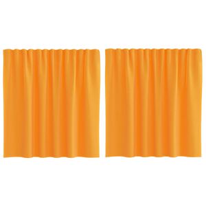 vidaXL Cortinas de voile com bolsos para var&atilde;o 2 pcs laranja