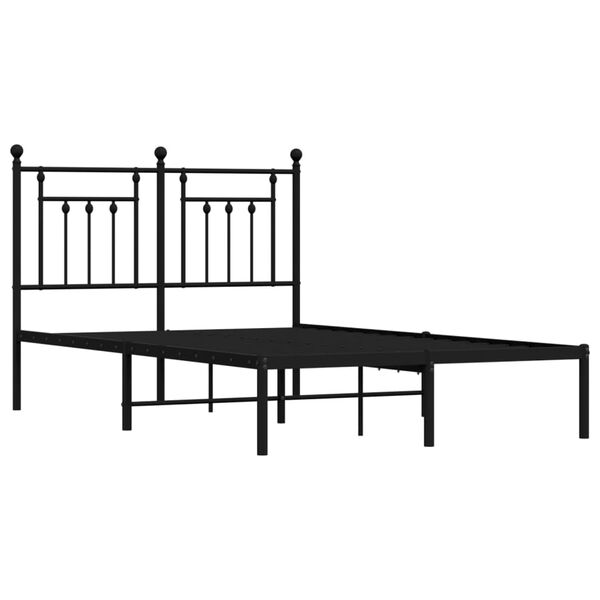 vidaXL Estrutura de cama com cabeceira 120x200 cm metal preto