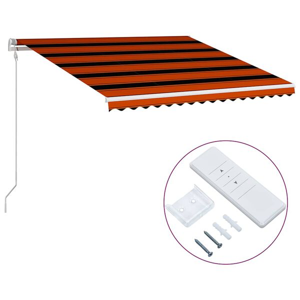 vidaXL Toldo retrátil automático 400x300 cm laranja e castanho