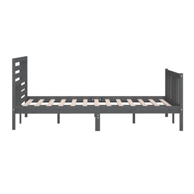 vidaXL Estrutura de cama 160x200 cm madeira maciça cinzento