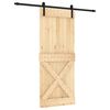 vidaXL Porta Deslizante Natural e Preto 85 x 210 cm