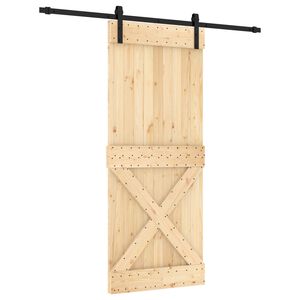 vidaXL Porta Deslizante Natural e Preto 85 x 210 cm
