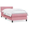 vidaXL Cama com molas/colch&atilde;o 100x220 cm veludo Rosa