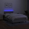 vidaXL Cama box spring c/ colch&atilde;o e LED 120x190 cm tecido cinza-claro