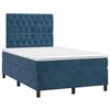 vidaXL Cama boxspring com colch&atilde;o 120x200 cm veludo azul-escuro