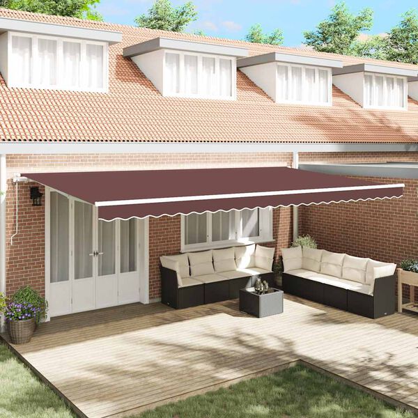 vidaXL Toldo retr&aacute;til autom&aacute;tico 600x300 cm castanho