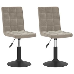 vidaXL Cadeiras de jantar girat&oacute;rias 2 pcs veludo cinzento-claro