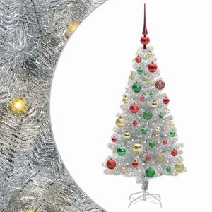 vidaXL &Aacute;rvore de Natal com 150 LEDs com suporte Prateado 120 cm PET