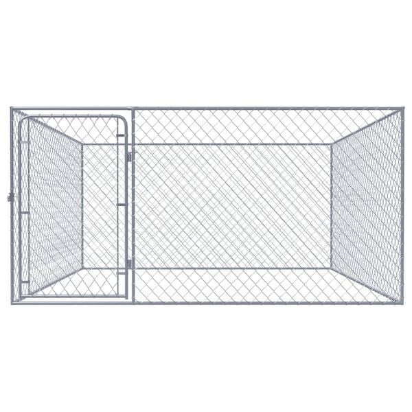 vidaXL Canil de exterior em aço galvanizado 2x2x1 m