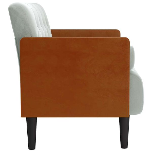 vidaXL Sof&aacute;-luvas com rolos 110 cm veludo cinzento-claro