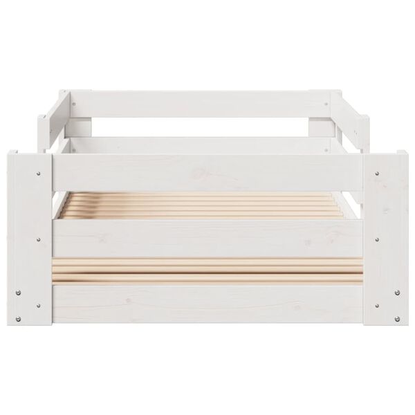 vidaXL Cama sem colch&atilde;o branco 80x160 cm pinho de madeira maci&ccedil;a