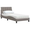 vidaXL Cama com colch&atilde;o Hanko 90x200 cm tecido cinzento-acastanhado