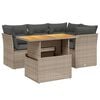 vidaXL 5 pcs conjunto sof&aacute;s de jardim c/ almofad&otilde;es vime PE cinzento