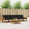 vidaXL Conjunto de Sof&aacute;s para Exterior 5 pcs Natural e Preto
