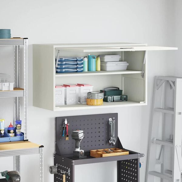 vidaXL Arm&aacute;rio de parede para garage Branco 90 x 40 x 53 cm