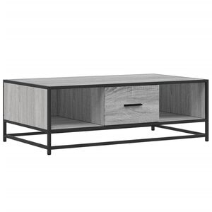 vidaXL Mesa de centro 100x57x35cm deriv. madeira/metal cinzento sonoma