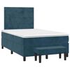 vidaXL Cama boxspring com colch&atilde;o 120x200 cm veludo azul-escuro