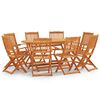 vidaXL 9 pcs conj. jantar exterior dobr&aacute;vel madeira eucalipto maci&ccedil;a