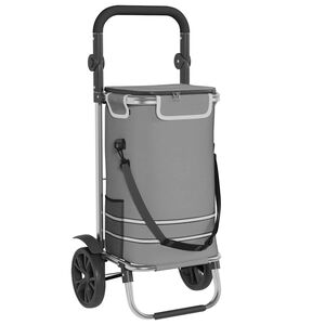 vidaXL Carrinho de Compras Cinzeto 36,5 x 46,5 x 100,5 cm