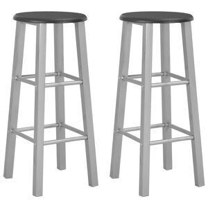 vidaXL Bancos de bar 2 pcs MDF prateado