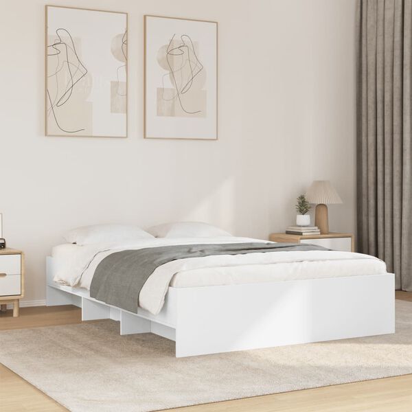 vidaXL Estrutura de cama 120x190 cm derivados de madeira branco