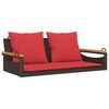 vidaXL Banco baloi&ccedil;o com almofad&otilde;es 109x62x40 cm vime PE castanho