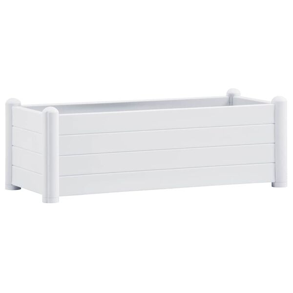 vidaXL Canteiro elevado para jardim PP 100x43x35 cm branco