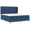 vidaXL Cama Box Springs com Colch&atilde;o Cinza Escuro 90x190 cm Azul tecido