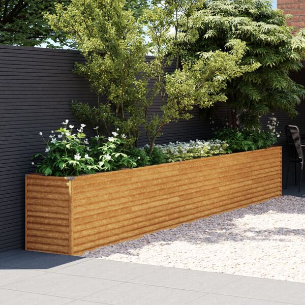 vidaXL Canteiro elevado de jardim 482x50x69 cm A&ccedil;o Corten