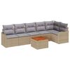 vidaXL Conjunto de Sof&aacute; de Jardim 7 unid. Bege e Cinza Claro vime PE