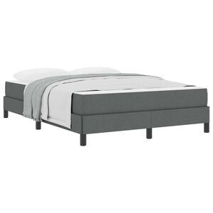 vidaXL Cama Box com colch&atilde;o Cinza Escuro 140 x 190 cm tecido