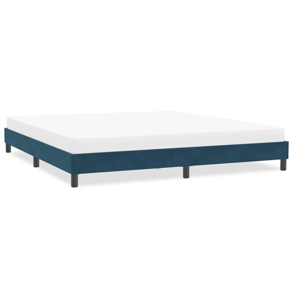 vidaXL Estrutura de cama sem colch&atilde;o 200x220 cm veludo azul-escuro
