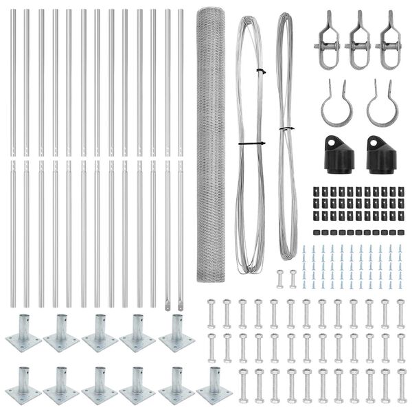 vidaXL Poste de Cerca Prateado 25 x 1,6 m (malha de 25 mm) A&ccedil;o