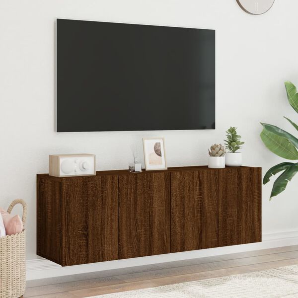 vidaXL M&oacute;veis de parede para TV 2 pcs 60x30x41 cm carvalho castanho