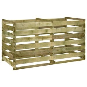 vidaXL Caixa de compostagem ripada pinho impregnado 180x90x90 cm