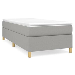 vidaXL Estrutura de cama com molas 90x190 cm tecido cinzento-claro