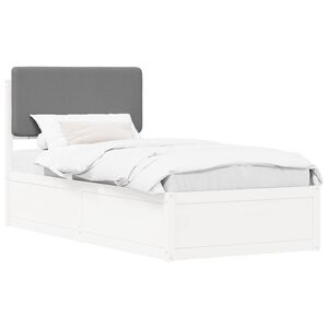 vidaXL Estrutura de Cama com Cabeceira Estofada Cinzento-claro