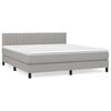 vidaXL Cama com molas/colch&atilde;o 160x200 cm tecido cinzento-claro