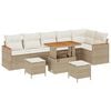 vidaXL Conjunto de Sof&aacute; de Jardim com almofada Bege Rattan Sint&eacute;tico